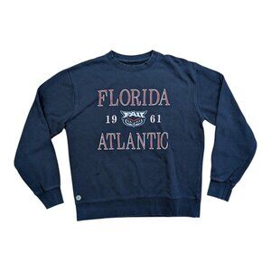 FAU Florida Atlantic Owls Bookstore Graphic Sweatshirt Sz L Blue Fall Rush 1961